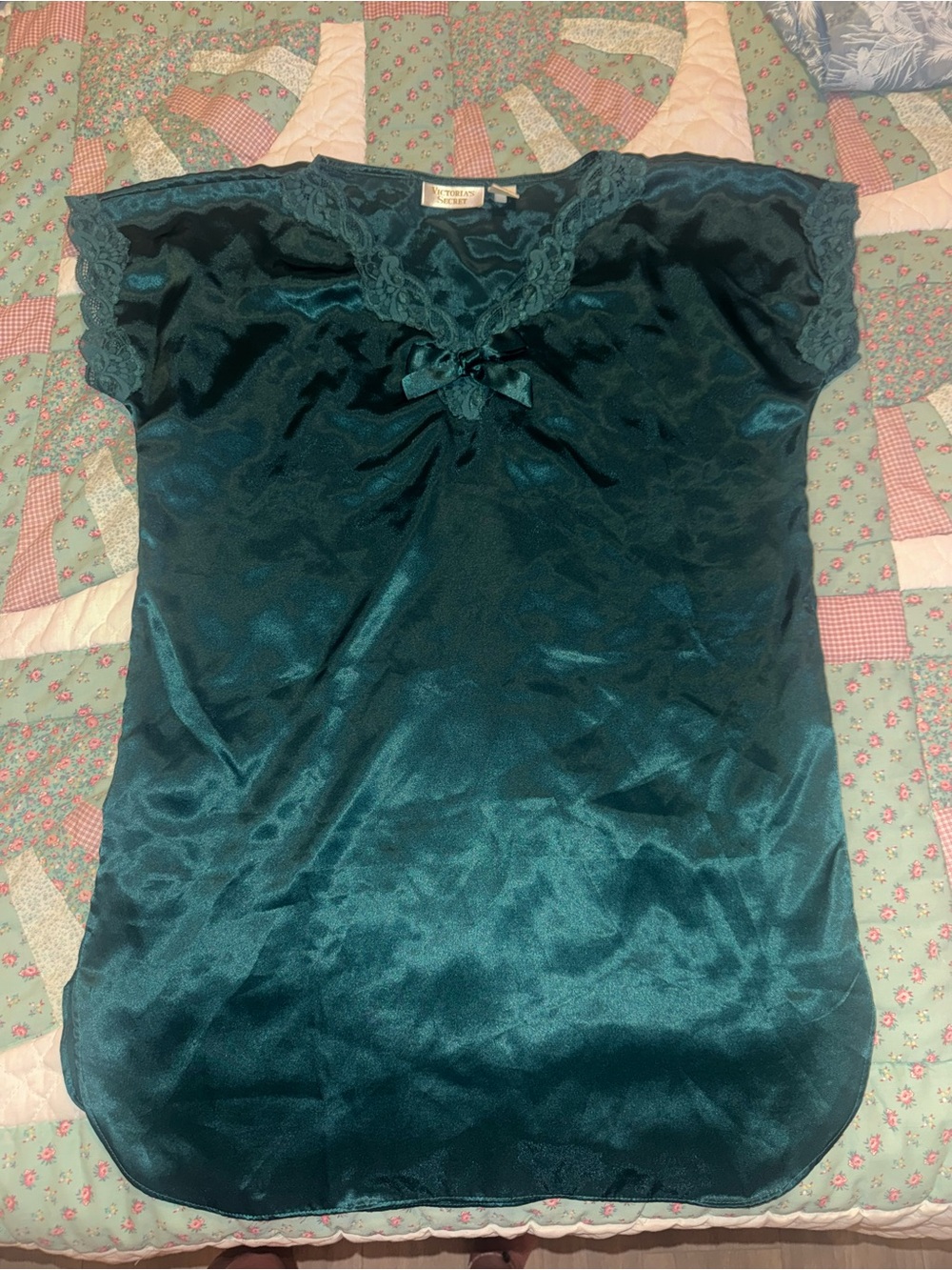 Victoria's Secret Teal Lace-Trim Slip